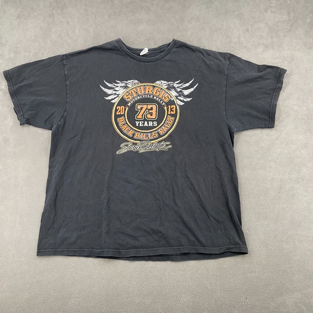 Sturgis Motorcycle Black Hills Rally 2013 T Shirt Mens 2XL Black South Dakota